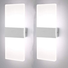 2 Pezzi Applique da Parete LED 8W Lampada da muro per interni design moderno