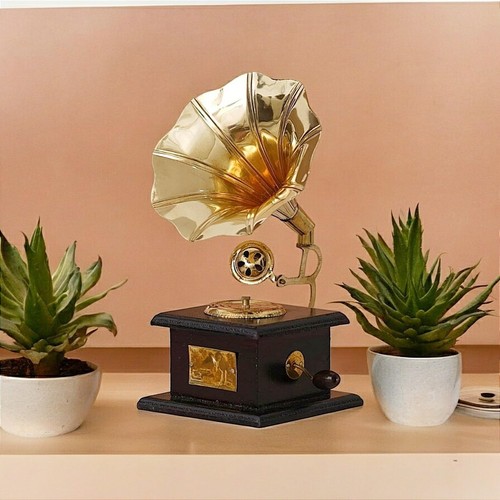 Brass vintage gramophone - brass,