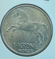 Norvegia 1 Corona 1958 Olav V-