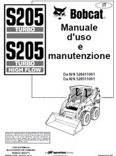 MANUALE USO E MANUTENZIONE BOBCAT S205 IN ITALIANO CD
