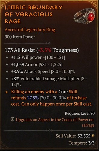 Ring warlock 900 eterno non - ring,