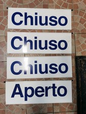 Insegna bifacciale Aperto Chiuso 24 Ore distributore IP vintage anni 90 Targa N4