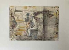 Henry Moore  Litografie" Nude seated on chair"