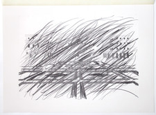 Mario Ceroli La città ideale dell'anno  Litografia formato 52 x 37 cm. Seat 1984