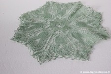 CENTRINO VINTAGE IN FILO COTONE VERDE LAVORATO A MANO AI FERRI d.cm 30 - CENTRO 