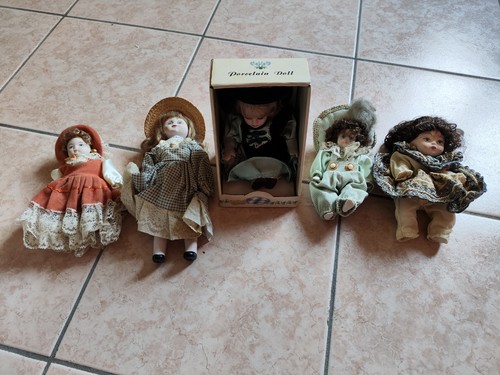 Bambole ceramica set 5 - bambole,