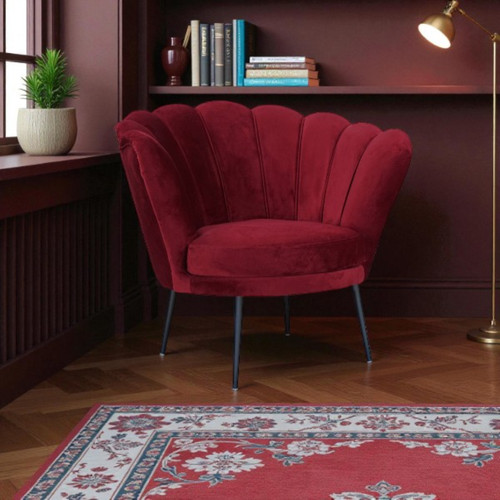 Poltrona velluto bordeaux - in,