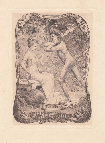 Exlibris bookplate incisione - bookplate,
