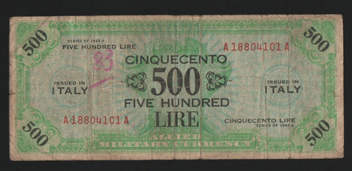 500 lire bilingue 1943 - am,