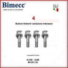 KIt 4 Bulloni flottanti variazione interasse 12x1,25 Cerchio =4x100 Mozzo = 4x98