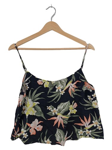 Top donna nero fiori con - top,