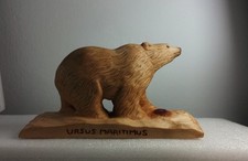 Orso Polare scultura in legno di Cirmolo Intagliato a mano