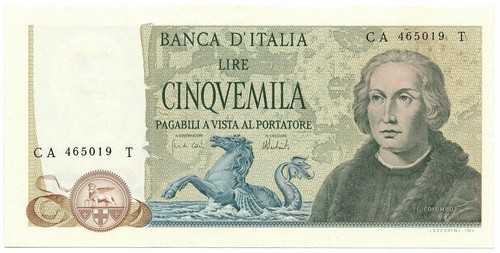 5000 lire cristoforo colombo - lire,
