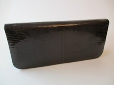 Trousse pochette borsa a mano vintage in pelle di lucertola e capretto anni '70