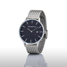 orologio da uomo classico cesare paciotti acciaio maglia milano  quadrante nero