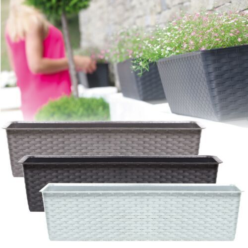 Set vasi rettangolari rattan