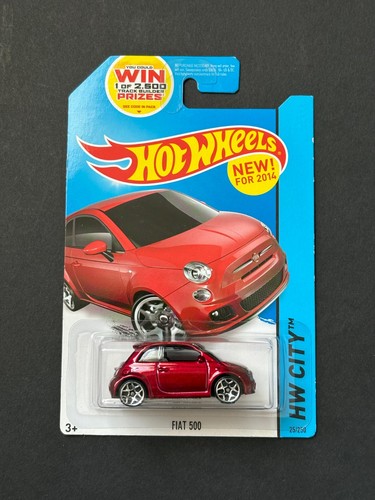 Hotwheels fiat 500 - rosso, 2014