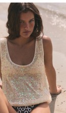 Top zara nuovo con paillettes - zara,