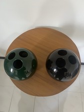 Vasi Design Palla Bowling Ceramica Enzo Bioli Italy Il Picchio Coppia Verde Nero