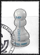 Spagna: 2018; francobollo ufficiale usato, pedone scacchi, precancello, EBES158