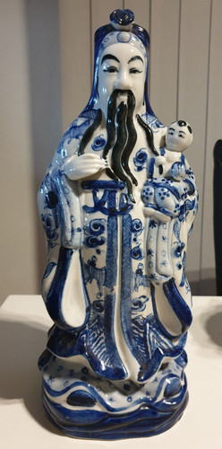 Buddha blu bianco porcellana - blu,