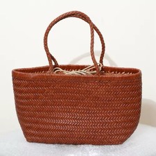 Borsa cestino grande in vera