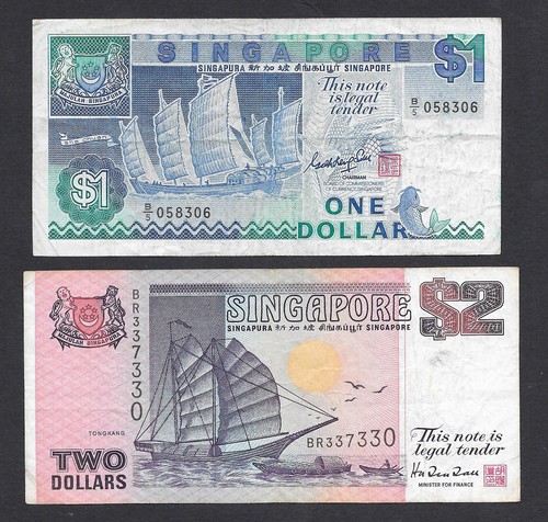 Singapore coppia banconote - -,