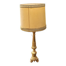 ANTICO CANDELIERE CANDELABRO PORTACERO da Chiesa Legno Dorato Epoca XIX Secolo