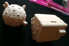 Thun grezzi da dipingere pesce palla e casetta salvadanaio 