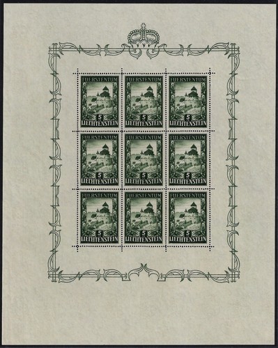 1952 liechtenstein minifogli - 1952,