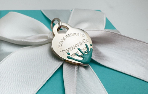 Ciondolo cuore splash blu - cuore,