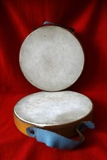 COPPIA DI TAMBURELLI IN LEGNO GIOCO DA SPIAGGIA ECC...  VINTAGE -567