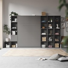  LIVING ARMADIO A PARETE Letto 140x200 verticale con ripiani SMARTBETT