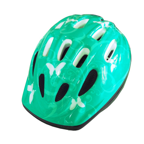 Casco bici verde farfalle - casco,