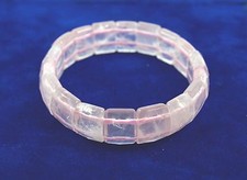 Bracciale Elasticizzato doppio elastico in Quarzo Rosa. Made in Italy