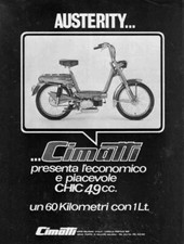advertising Pubblicità-CICLOMOTORE CIMATTI CHIC 49 1974 MOTOVINTAGE