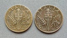 Regno d'Italia Vittorio Emanuele III 1940 10 Centesimi Impero (2 monete)