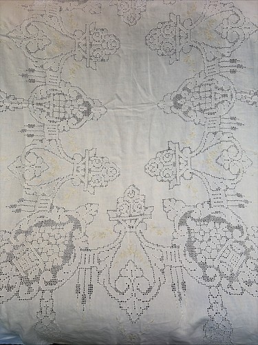 Tovaglia lino bianco - , vintage