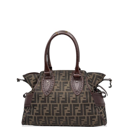 Fendi handbag brown burgundy - handbag,