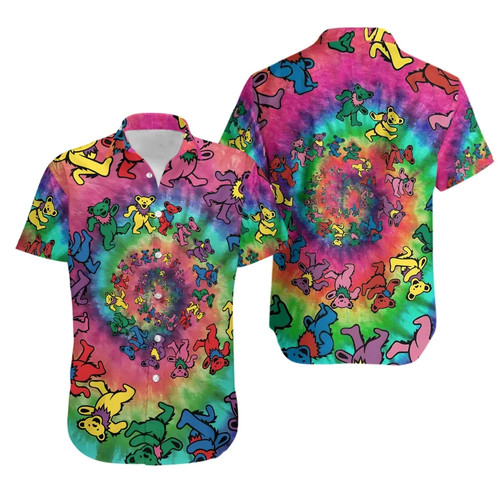 Tie dye dancing bears camicia - dye,
