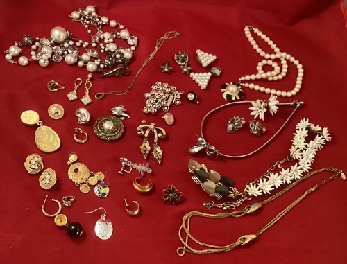 Signed broken costume jewelry - signed,