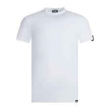 Dsquared2 - T-shirt bianca manica corta con patch logo sulla manica per uomo