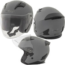 Casco Jet Moto Aperto Visiera Scooter Antigraffio Urbano ECE 22-06 Grigio Opaco