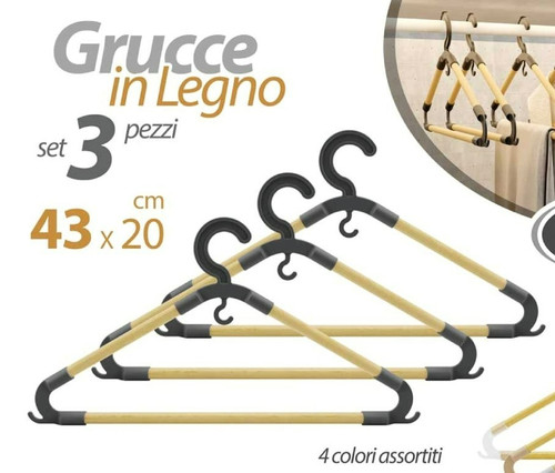 Stampelle grucce legno 43x20h - grucce,