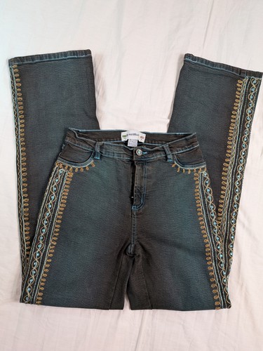 Jeans blu gioiello ricamato