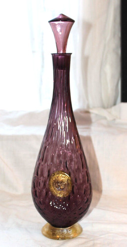 Decanter vetro ottico ametista