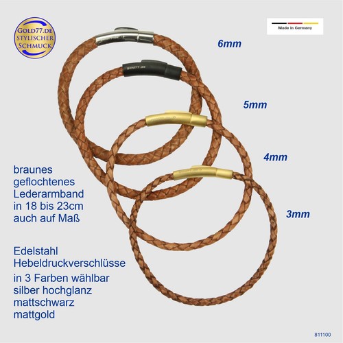 Bracciale pelle intrecciato - bracciale,