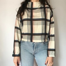 Camicia blusa Zara maglia donna misto cotone tg M