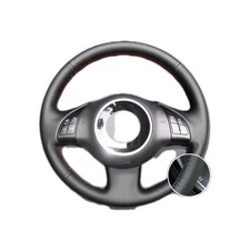 COPRIVOLANTE IN VERA PELLE NERO SPECIFICO FIAT NUOVA 500