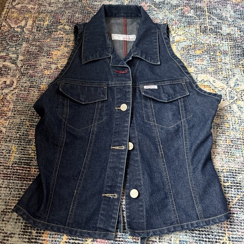 Gilet denim rosso ecko - rosso,